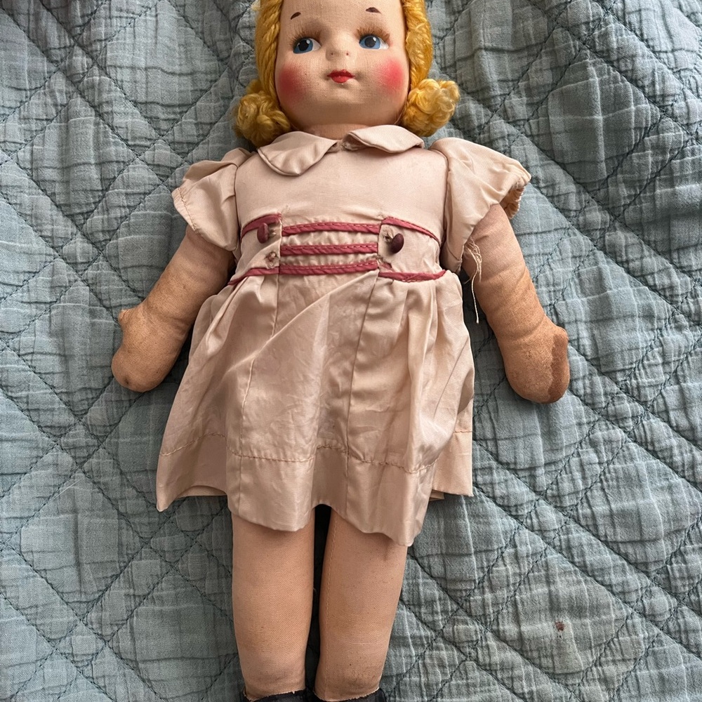 Charming Blonde Doll with Pink Dress